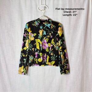 Mesmerize Evening Jacket Floral Sequin Allover Print Women’s L Made USA